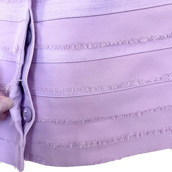 Worth Pastel Lavender Crepe Tulle Trim Jacket Blazer size 12 - Picture 5 of 9